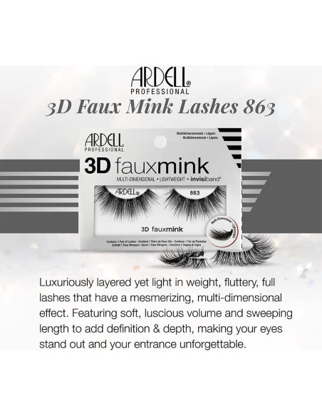 Pestañas Ardell 3D Visón Sintético 863 - Ligeras y Naturales Pestañas Ardell 3D Visón Sintético 863 - Ligeras y Naturales