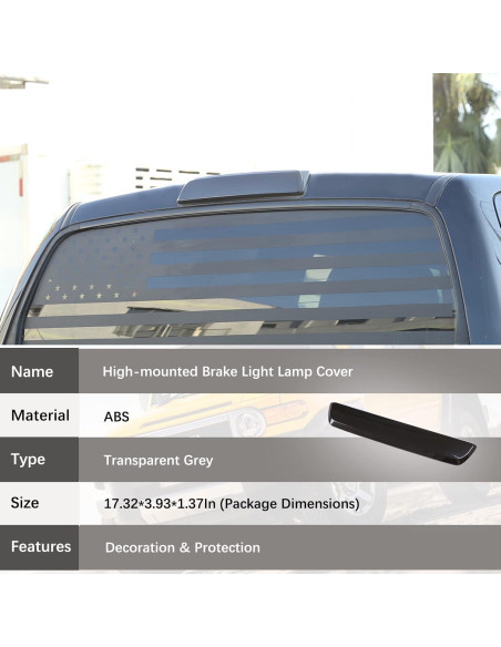 Cubierta de Luz de Freno Aunginsy para Toyota Tundra 2007-2021 ABS Gris Cubierta de Luz de Freno Aunginsy para Toyota Tundra 2007-2021 ABS Gris