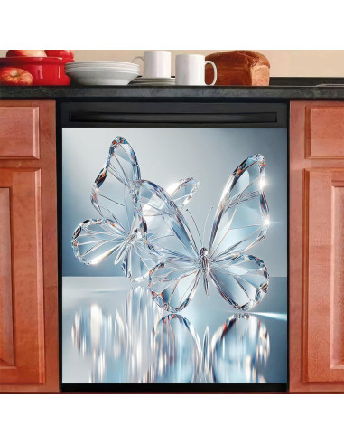 Cubierta Magnética para Lavavajillas BlissYard 58x66 cm Mariposa Azul