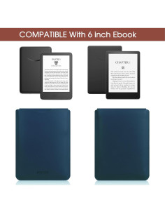 Funda Universal para E-Book 6" SOMEI Cuero Ecológico Azul 2