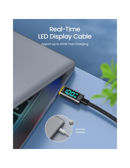 Cargador Rápido AOHI 65W USB C GaN con Cable 1.2m y Pantalla LED Cargador Rápido AOHI 65W USB C GaN con Cable 1.2m y Pantalla LED