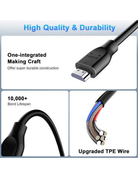 Cable HDMI 2M AIAUXAI 4K 60Hz Alta Velocidad 18Gbps Cable HDMI 2M AIAUXAI 4K 60Hz Alta Velocidad 18Gbps