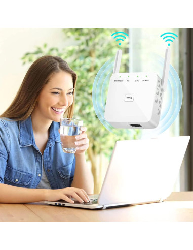 Extensor de WiFi FOTN 2024, Acelerador de Señal 300Mbps, 929m