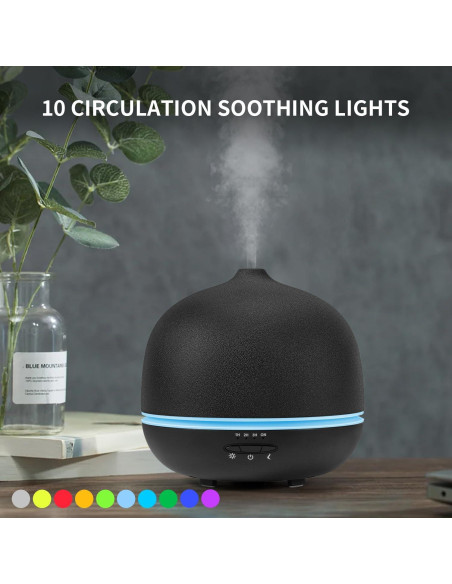 Difusor de Aceite Esencial Wanlola 500ml Cerámica Negra