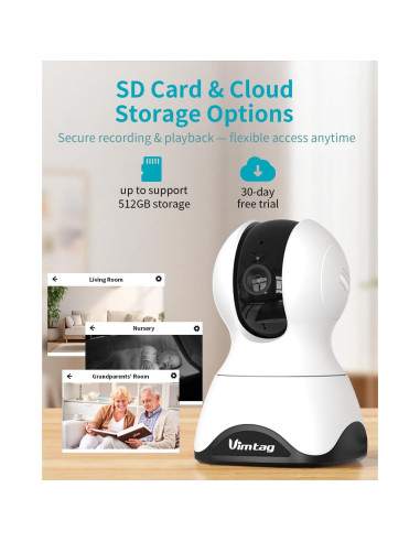 Cámara de Seguridad Interior VIMTAG 4K con Visión Nocturna