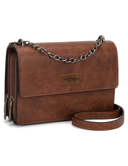 Bolso Cruzado Wrangler Flap Marrón Oscuro para Mujeres Bolso Cruzado Wrangler Flap Marrón Oscuro para Mujeres