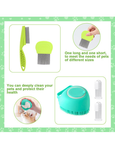 Kit de Limpieza para Mascotas VCZONE 8 Piezas Verde