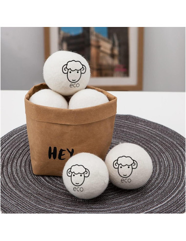Paquete de 6 Bolas de Secadora de Lana Bienstylife Ecológicas