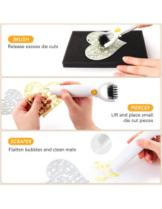 Herramienta de Manualidades 3 en 1 CYFUN - Cepillo, Raspador y Perforador 2