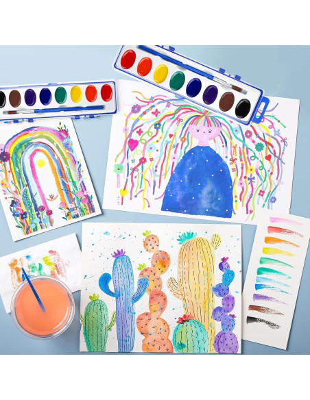Set de Pinturas Acuareladas FUMILE 48 Paquetes 8 Colores Lavables Set de Pinturas Acuareladas FUMILE 48 Paquetes 8 Colores Lavables
