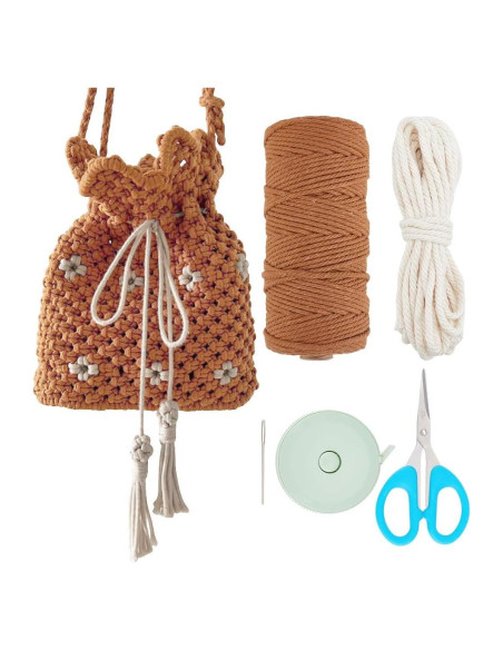 Kit de Bolsa de Macramé BEUNITONE para Principiantes DIY Kit de Bolsa de Macramé BEUNITONE para Principiantes DIY