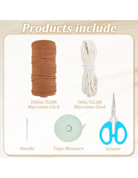 Kit de Bolsa de Macramé BEUNITONE para Principiantes DIY Kit de Bolsa de Macramé BEUNITONE para Principiantes DIY