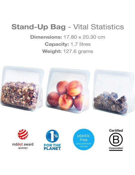 Bolsa de Silicona Reutilizable Stasher 1.65L Transparente Bolsa de Silicona Reutilizable Stasher 1.65L Transparente