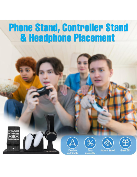 Organizador de Juegos Kaseny con Soporte para Auriculares y Controladores Organizador de Juegos Kaseny con Soporte para Auriculares y Controladores
