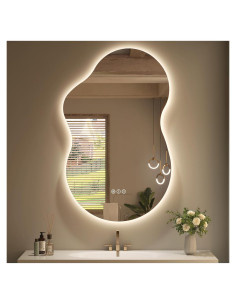 Espejo de baño retroiluminado Smiror 81x50 cm LED anti-vaho