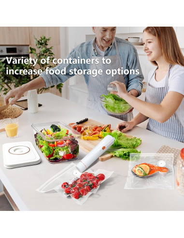 Sellador al vacío Vixino portátil + 3 contenedores + 10 bolsas