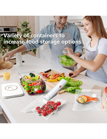 Sellador al vacío Vixino portátil + 3 contenedores + 10 bolsas Sellador al vacío Vixino portátil + 3 contenedores + 10 bolsas