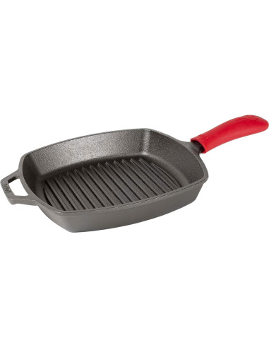 Sartén Grill Cuadrada Lodge L8SGP3ASHH41B Hierro Fundido 26.67 cm