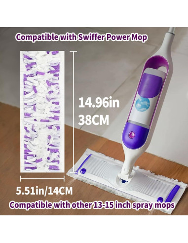 12 Almohadillas Desechables para Mopa Swiffer Power Mop 38x14cm
