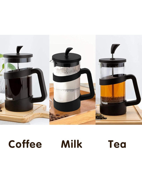 Cafetera Prensa Francesa YiiMO 1006 ml Vidrio y Acero Inoxidable Cafetera Prensa Francesa YiiMO 1006 ml Vidrio y Acero Inoxidable