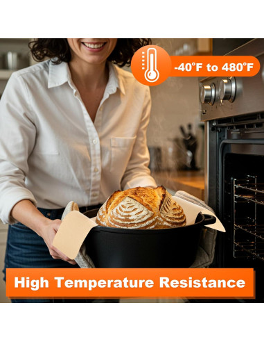 Papel de Horno Marspark 100 Pcs Ovalado con Mango Largo