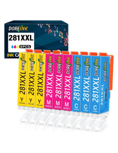 Paquete de 9 Cartuchos de Tinta DOREINK Compatible Canon 281
