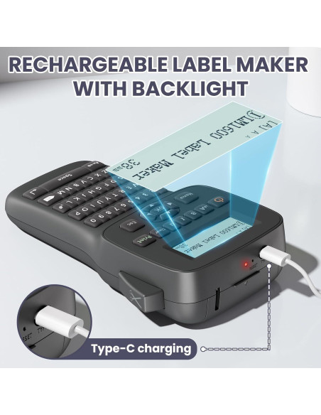 Máquina de Etiquetas EazeID LM1600 Portátil Recargable 12mm Máquina de Etiquetas EazeID LM1600 Portátil Recargable 12mm