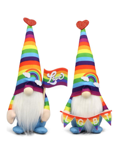 Gnomos de Peluche del Orgullo Gay 2PCS - Decoración Arcoíris