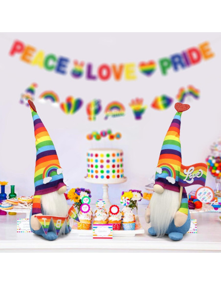 Gnomos de Peluche del Orgullo Gay 2PCS - Decoración Arcoíris Gnomos de Peluche del Orgullo Gay 2PCS - Decoración Arcoíris