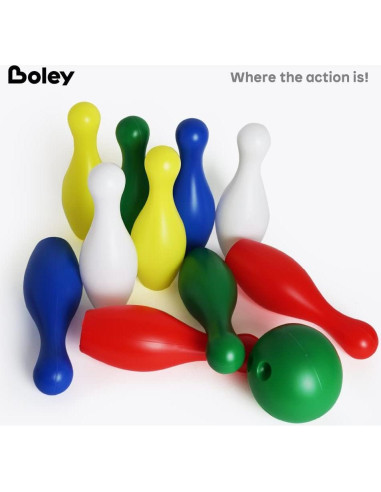 Juego de Bolos para Niños Boley - 12 Piezas Multicolor