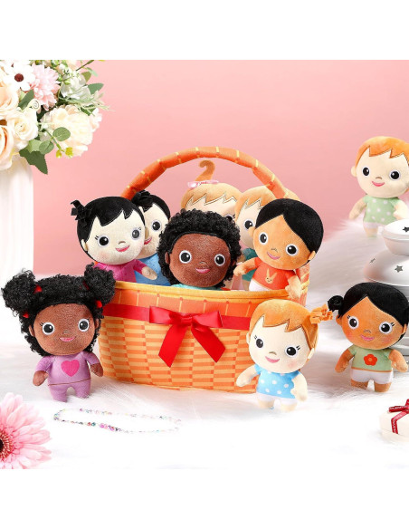 Set de 10 Muñecas de Peluche Multiculturales HyDren 15cm Set de 10 Muñecas de Peluche Multiculturales HyDren 15cm