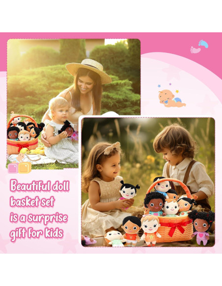 Set de 10 Muñecas de Peluche Multiculturales HyDren 15cm Set de 10 Muñecas de Peluche Multiculturales HyDren 15cm