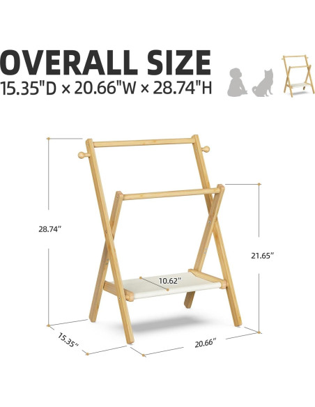 Perchero para Bebés BAMBOOHOMIE Natural Plegable 73 cm Perchero para Bebés BAMBOOHOMIE Natural Plegable 73 cm