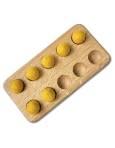 Tablero Montessori de Matemáticas de Madera con 10 Cuadrados y Bolas