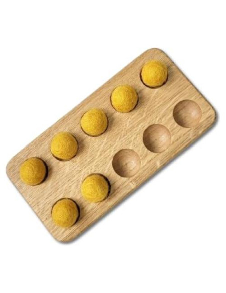 Tablero Montessori de Matemáticas de Madera con 10 Cuadrados y Bolas Tablero Montessori de Matemáticas de Madera con 10 Cuadrados y Bolas