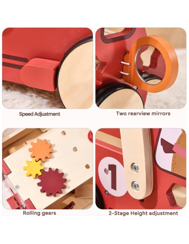 Andador de Madera OESSUF 2 en 1 con 40 Juguetes para Bebés