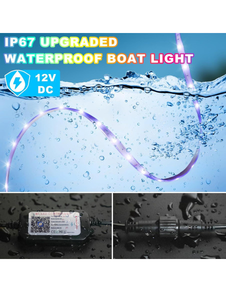 Luces LED Marinas Gliztech 7.62m RGB 12V Impermeables IP67 Luces LED Marinas Gliztech 7.62m RGB 12V Impermeables IP67