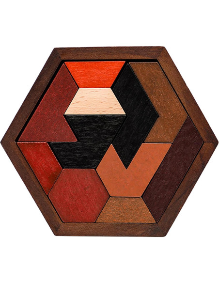Rompecabezas Hexagonal de Madera AHYUAN para Niños 3+ Rompecabezas Hexagonal de Madera AHYUAN para Niños 3+