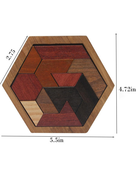 Rompecabezas Hexagonal de Madera AHYUAN para Niños 3+ Rompecabezas Hexagonal de Madera AHYUAN para Niños 3+