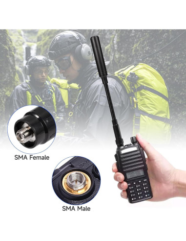 Antena VHF/UHF Eightwood Gooseneck 3.5dBi SMA para Radios