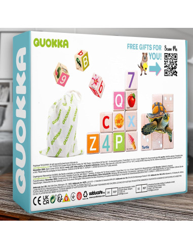 Bloques de Madera Montessori QUOKKA ABC - 35 Piezas para Niños 1-5 Años