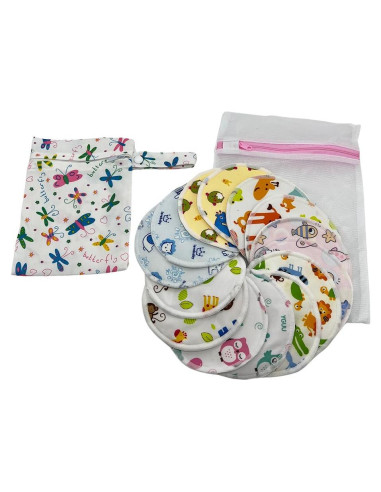 Almohadillas de Lactancia Reutilizables BEECO 14 Piezas Suaves