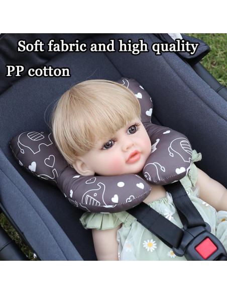 Almohada de Viaje para Bebés HPIENOYA Elefante Negro Suave Almohada de Viaje para Bebés HPIENOYA Elefante Negro Suave
