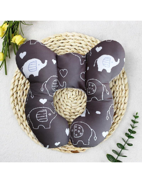 Almohada de Viaje para Bebés HPIENOYA Elefante Negro Suave Almohada de Viaje para Bebés HPIENOYA Elefante Negro Suave