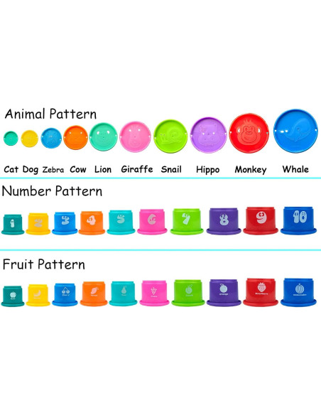 Juego de 17 Tazas Apilables Multicolor Ella Dream para Bebés Juego de 17 Tazas Apilables Multicolor Ella Dream para Bebés