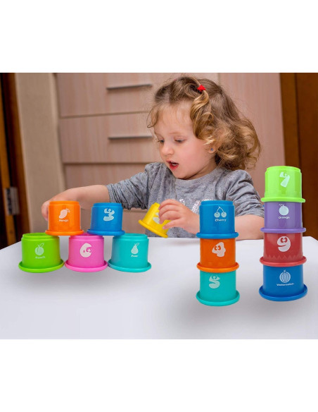 Juego de 17 Tazas Apilables Multicolor Ella Dream para Bebés Juego de 17 Tazas Apilables Multicolor Ella Dream para Bebés