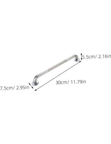 Barra de agarre para baño EXCEART 30x5.5cm acero inoxidable