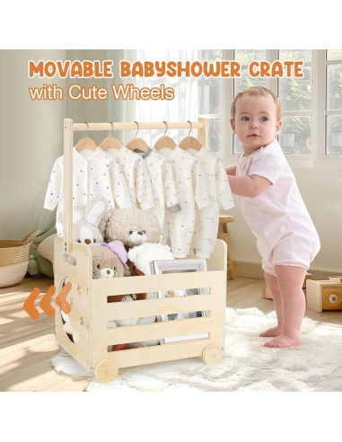 Caja de Madera para Bebé con Ruedas Lifesnug 71.1x34.5x22.9 cm
