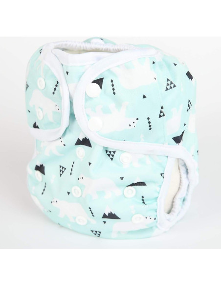 Cubierta de Pañal de Tela PUL Oso Polar Talla Única 3 a 16 kg Cubierta de Pañal de Tela PUL Oso Polar Talla Única 3 a 16 kg