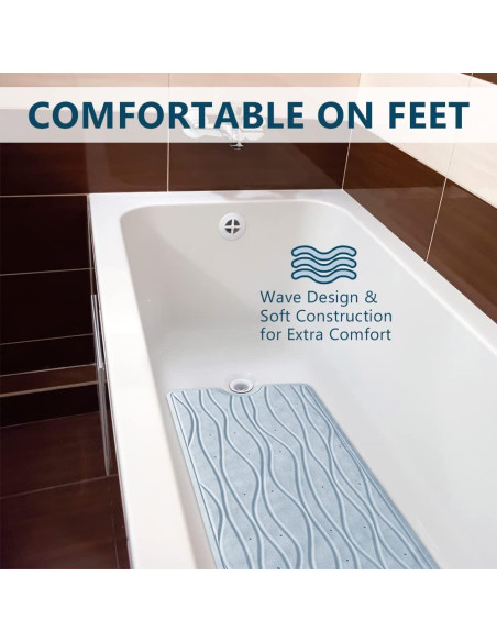 Alfombrilla de baño ComfiLife Onda 101.6x40.6 cm Antideslizante Alfombrilla de baño ComfiLife Onda 101.6x40.6 cm Antideslizante